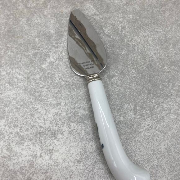 Vintage Sheffield England Christmas Holiday Porcelain & Stainless Steel Cake Pie - Picture 9 of 9